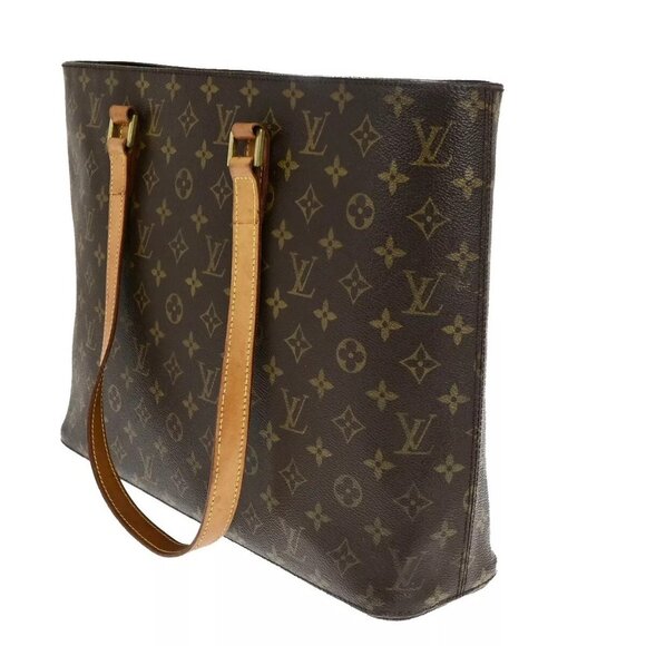 LOUIS VUITTON Logo Luco Shoulder Tote Bag Monogram Leather Brown - Picture 16 of 16